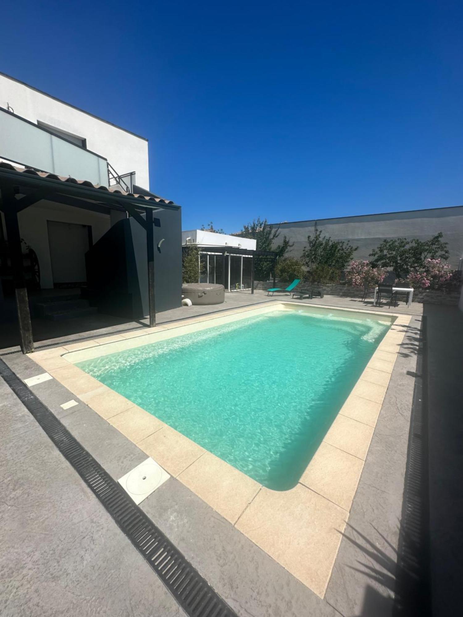 Superbe Appartement Avec Piscine Et Spa Privatif Villeneuve-les-Beziers Exterior foto
